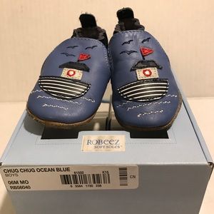 robeez 0-6 Boys Ocean Blue Boat Shoes